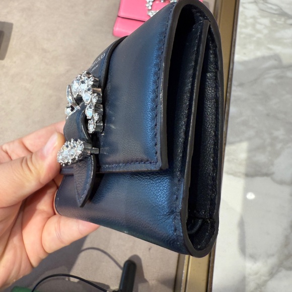 jimmy choo cheri navy trifold wallet - Picture 4 of 5